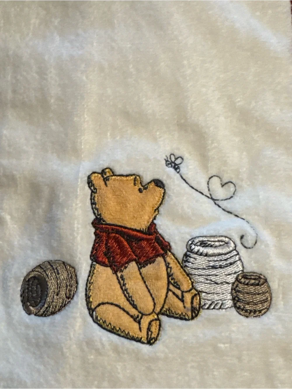 Winnie the Pooh Cream & Yellow Embroidered Hand Towel